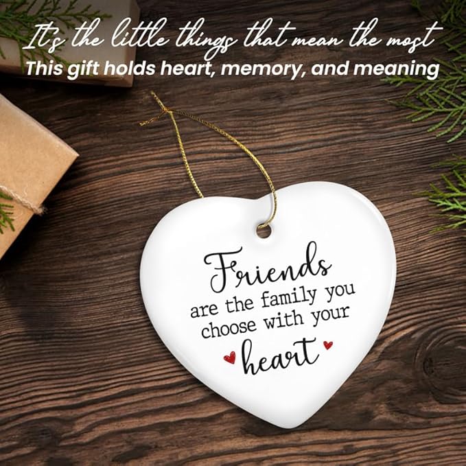 GEEMBI Christmas Friendship Gifts for Women Friends - Ceramic Christmas Ornaments 2025 for Tree Decorations - Friend Gifts for Women, Friend Gift for Xmas Decorations, Inspirational Gift for Friends