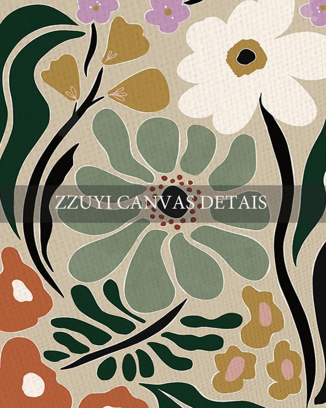Zzuyi Flower Market Framed Wall Art,Botanical Decor, Large Wall Art for Living Room, Bed Room, Office- 24"x32" Natural Framed