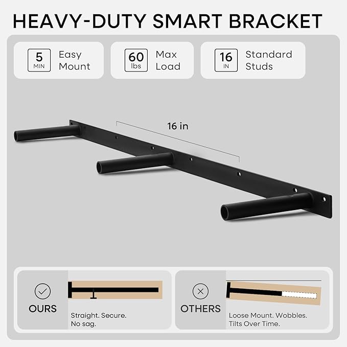 Homeforia 48 inch Oak Floating Shelf, High End Solid Real Wood 48inch Floating Shelves for Wall Mounted, Honey Oak Wooden 48in Large Floating Shelves, Heavy Duty Bracket, 48 X 6.5 X 1.75 in, Set of 2