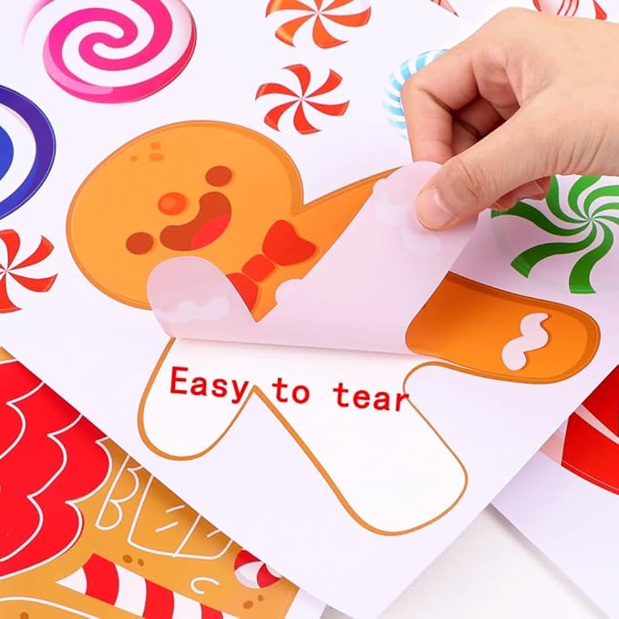 DIYDEC 70PCS Peppermint Floor Decals Stickers, Self-Adhesive Christmas Candy Party Wall Floor Stickers Decals for Christmas Floors Candy Land Decoration