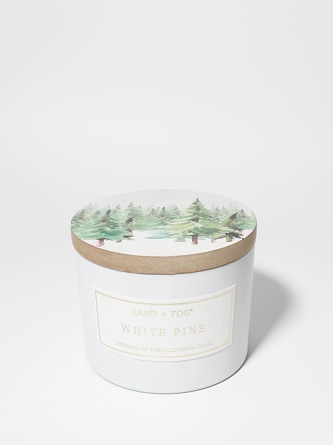 Sand + Fog Scented Candle - White Pine – Additional Scents and Sizes – 100% Cotton Lead-Free Wick - Luxury Air Freshening Jar Candles - Perfect Home Decor – 12oz …