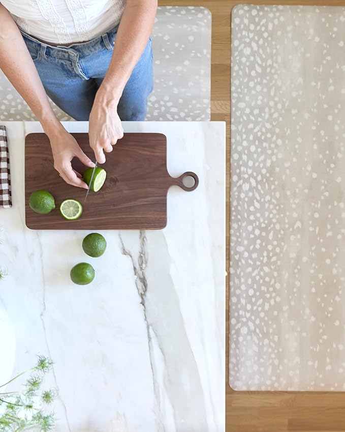 House of Noa Nama Standing Mat – Anti-Fatigue Cushioned Kitchen Mats for Floor | Ergonomic Bounce-Back Foam Kitchen Mats | Anti-Fatigue Mats for Kitchen & Standing | Fawn Shea | 30"x72"