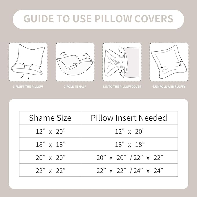 Velvet Throw Pillow Covers(Pack of Two, Beige White) 20×20 Inch Decorative Pillows Cover Neutral Soft Chenille Couch Pillows with Zipper Aesthetic for Living Room and Bedroom