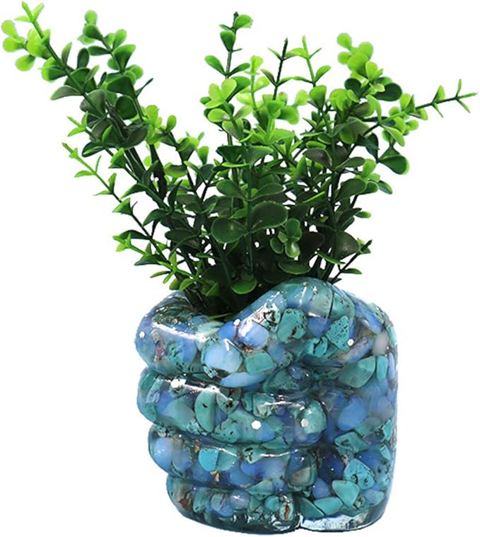 Fist Silicone Flower Pot Concrete Mold Succulent Planter Molds Vase Left Right Hand Pen Holder Storage Box Mould Epoxy Resin Clay Cement Moulds (Right Hand)