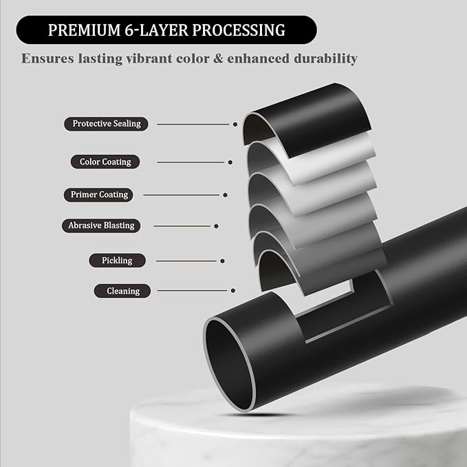 Oneach Black Curtain Rods for Windows 66 to 120 Inch, 7/8" Adjustable Heavy Duty Decorative Drapery Rods with Round Netted Texture Finials (Pack of 1, 36 to 120 Inch)
