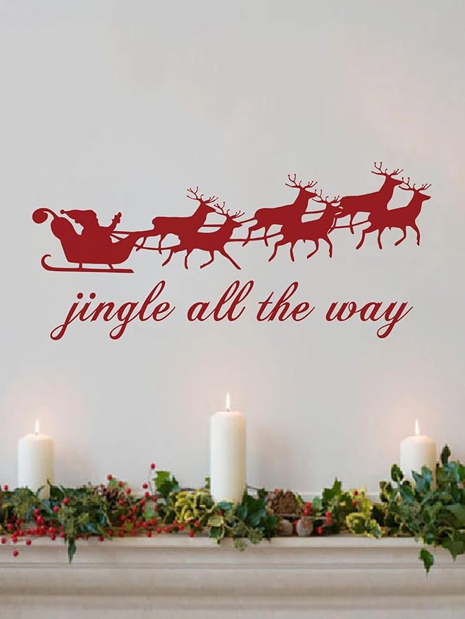 Christmas Wall Decor Window Cling Decals Santa Claus Elk Stickers Painting Living Room