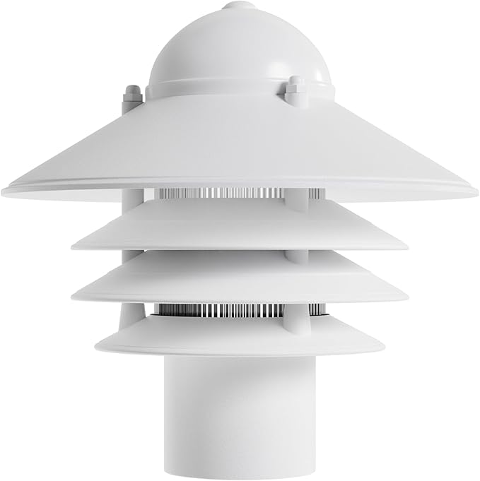 KASTLITE Nautical Walkway Outdoor Lamp Post Light Fixture - Rust & Waterproof Non-Metallic Coastal Lantern - Fits 3" Poles - UL Listed Driveway & Boat Dock Lighting Fixture - USA Made, Matte White