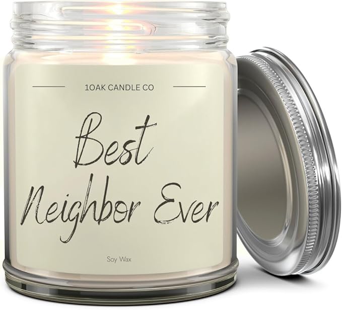 1OAK Neighbor Candle - Best Neighbor Gift for Christmas and Housewarming - Thank You Present for Women and Men