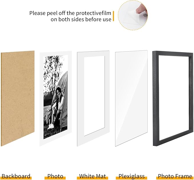 9x12 Oak Wood Picture Frams - Minimalist 9x12 Oak Wood Frames, 9"x12" Picture Frame Wood, Natural Solid Wooden Picture Frames for Wall Art Photo and Prints(3 Pack, Black)
