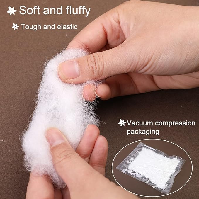 Bupete 3.5oz/100g Polyfill Stuffing, (1.8oz~4.18lb) Premium Stuffing for Stuffed Animals, Stuffing for Crafts, Resilience Poly Fil Crochet Stuffing, Fluff Stuffing Fill Fiber for Stuffed Animal Crafts