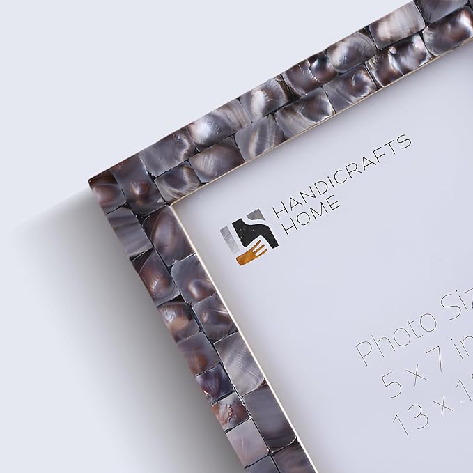 Handicrafts Home 5x7 Picture Frame Mother of Pearl Collection, Handcrafted Photo Frame, Small Picture Frame for Living Room, Wall Decor, Office Desk Decor, Vintage Picture Frames, Gift for her, Thanksgiving gift for friends & Family