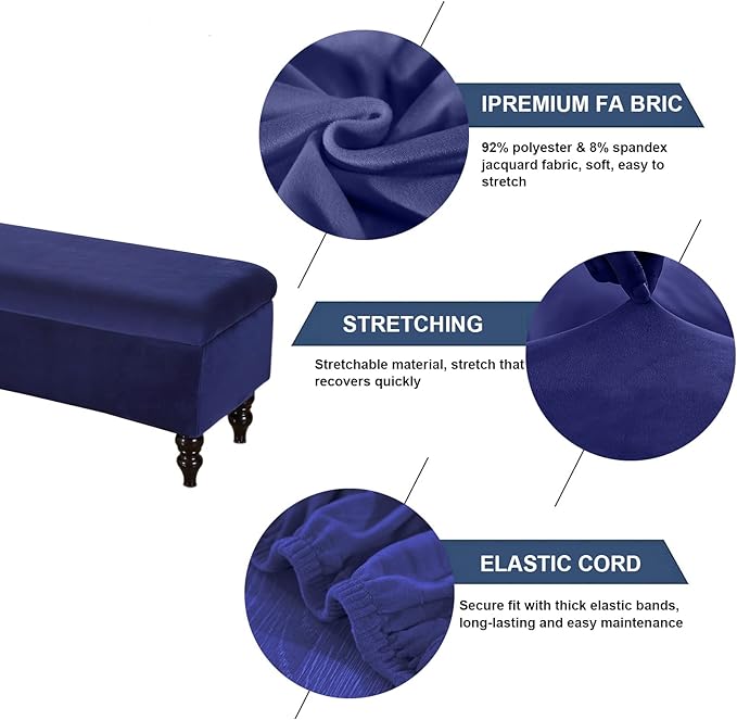 FUANGUI Ottoman Cover Stretch Storage Ottoman Bench Slipcover Printed Folding Storage Bench Ottoman Cover Footrest Stool Slipcover Footstool Protector Cover with Elastic Bottom