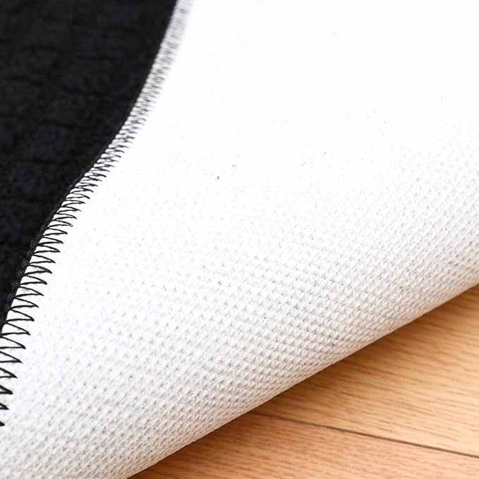 COSY HOMEER 32X20 Inch Anti Fatigue Kitchen Rug Mats are Made of 100% Polypropylene Half Round Rug Cushion Specialized in Anti Slippery and Machine Washable Black(2 pcs)