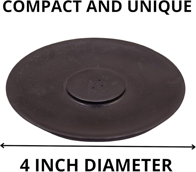 Handmade Marble Incense Holder - Round Incense Burner with Multiple Holes for Incense Sticks. Decorative Ash Catcher for Home and Office Decor. (4 inch Diameter, Black)