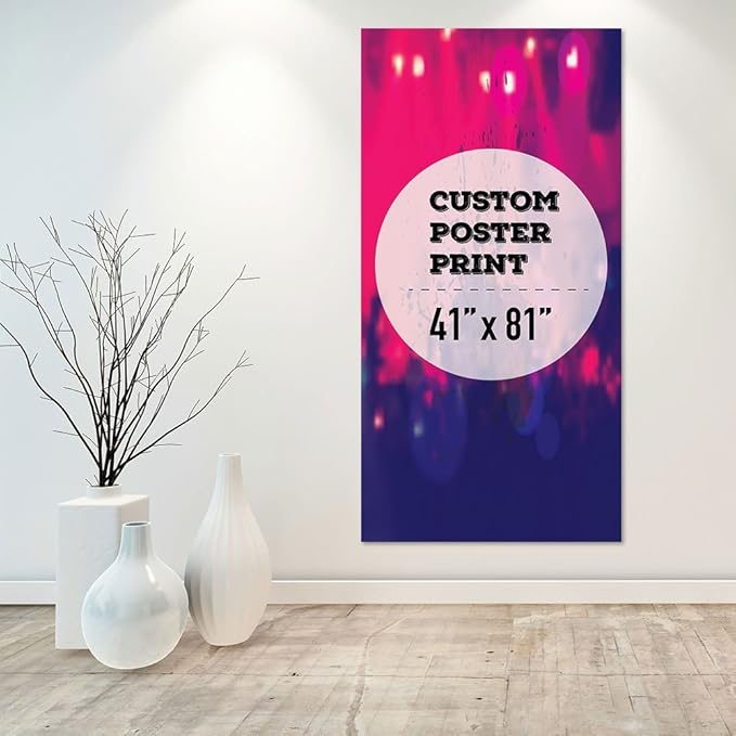 wall26 Custom Poster Prints - Upload Your Image/Photo, Personalized Photo to Poster Printing, Durable and Waterproof, Home Decor Wall Art Prints - 41x81 inches