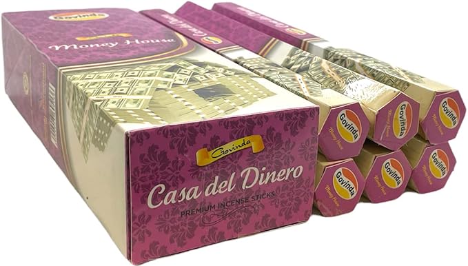 Govinda Incense - 120 Incense Sticks, Premium Incense, Masala Coated (Money House)