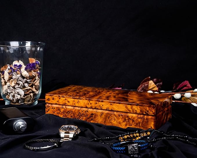 Hand Carved Wooden Multipurpose Keepsake Jewelry Decorative Art Box Storage Organizer (Large wood Box,Antique) (X-Large)