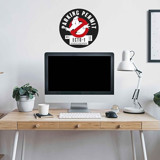 Ghostbusters Ecto-1 Parking Permit Metal Wall Decor - Fun Ghostbusters Parking Sign for Garage or Man Cave