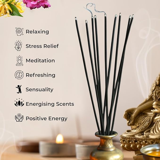 ZED Black Night Queen Incense Sticks-20 Sticks per Box, 6 Boxes Inside (Total 120 Sticks)| Premium Quality Incense Sticks for Relaxation & Yoga.