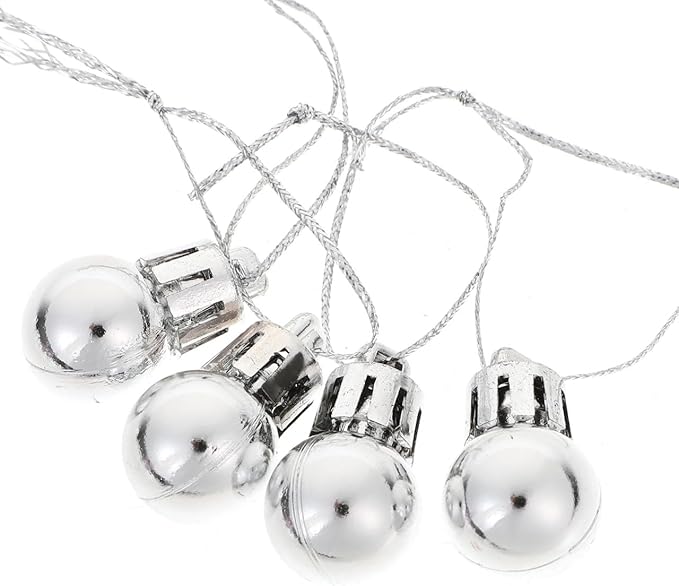 BESPORTBLE 24pcs Christmas Balls 0.8 Inch Mini Christmas Ball Ornaments Shatterproof Baubles Miniature Tree Decorations Hanging Pendants for Holiday Home and Store Decor