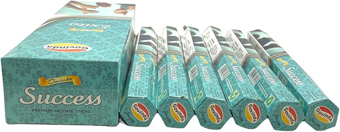 Govinda Premium Incense - 120 Masala Coated Incense Sticks (Success)