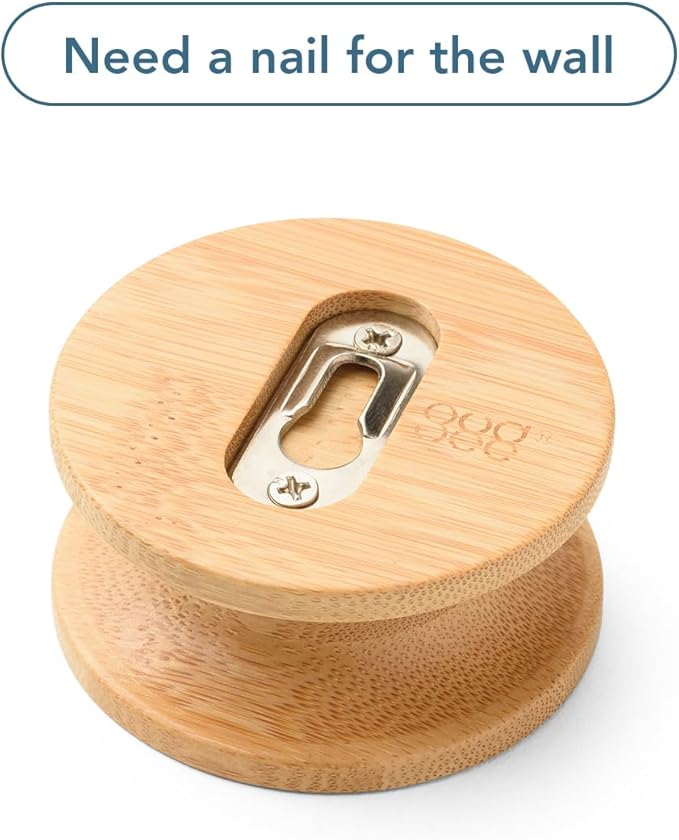 GUDEE Ran Bamboo Wall Mount Round Hooks, Heavy Duty Modern Decorative Durable Hanger for Hanging Bags, Shoes, Towels, Accessories and More in Foyer, Kitchen, Bedroom, Closet in Color Natural