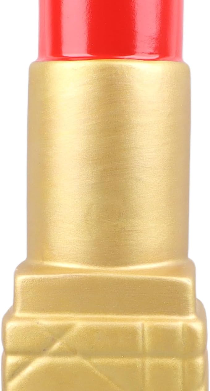 Creative Lipstick Shape Vase, Modern Flowers Pot Unique Vase Beautiful Resin Exquisite Realistic Lipstick Shape Decorative for Book Shop Coffee Shop (Gold)