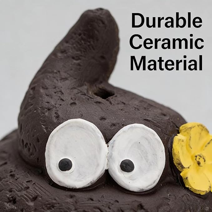 Handmade Poop-Shaped Ceramic Incense Burner - Funny Aromatherapy Decor, Stress Relief Gift, Home Fragrance Holder for Desk, Relaxing Mood