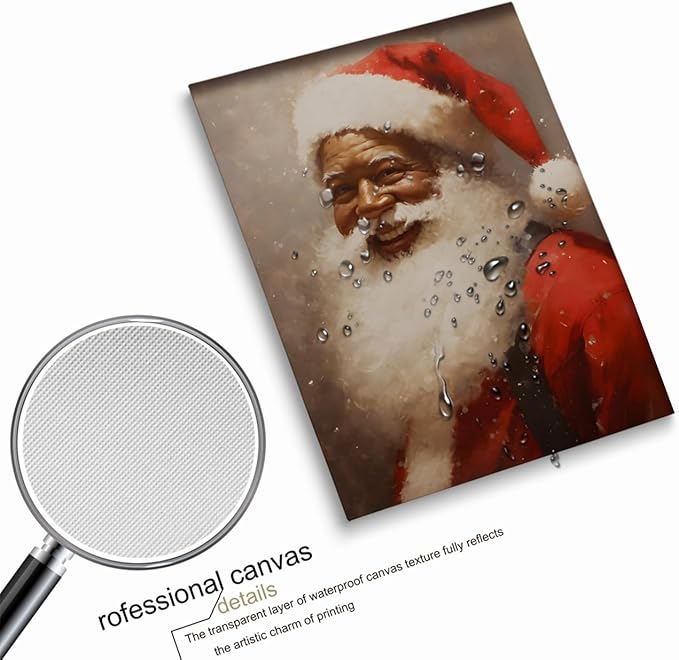 Black Santa Claus Art Print,African American Santa Poster,African American Wall Art, Black Santa Portrait Wall Decor,African American Art Prints,Black Family Christmas Art12x16inch Unframed