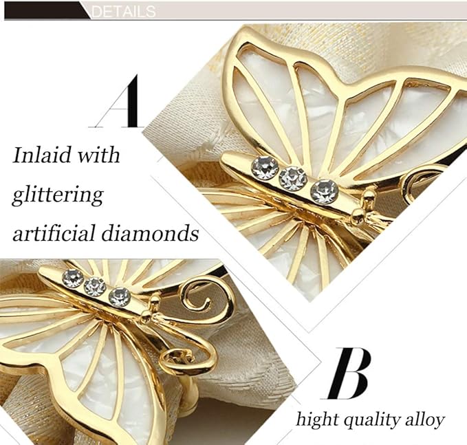 Butterfly Napkin Ring Set of 6, Metal Napkin Rings Dinner Napkin Holder for Wedding Birthday Valentine's Day Christmas Party Dinner Table Decor (6 Pcs Butterfly)