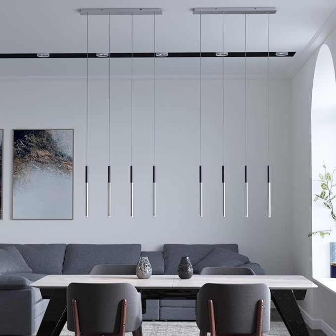 ALTAIR 4 Mini Pendant Lighting Black-Nickel - LED Hanging Light Fixture for Kitchen Island, Bar, Foyer - Cluster Pendants - Dimmable, Adjustable Wire, Lamp Bulb Included