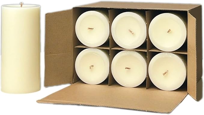 CW Studio 6 Pack 2.8x6 Inch Ivory Unscented Pillar Candles – Long 70 Hour Burn, Smokeless & Dripless – Premium Wax with Cotton Wick – Perfect for Weddings, Events, Home, Rustic & Elegant Décor