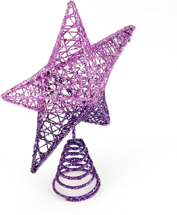 BinaryABC Christmas Tree Topper Star,Glittering Christmas Tree Decoration Ornaments,20cm (Purple Gradient)