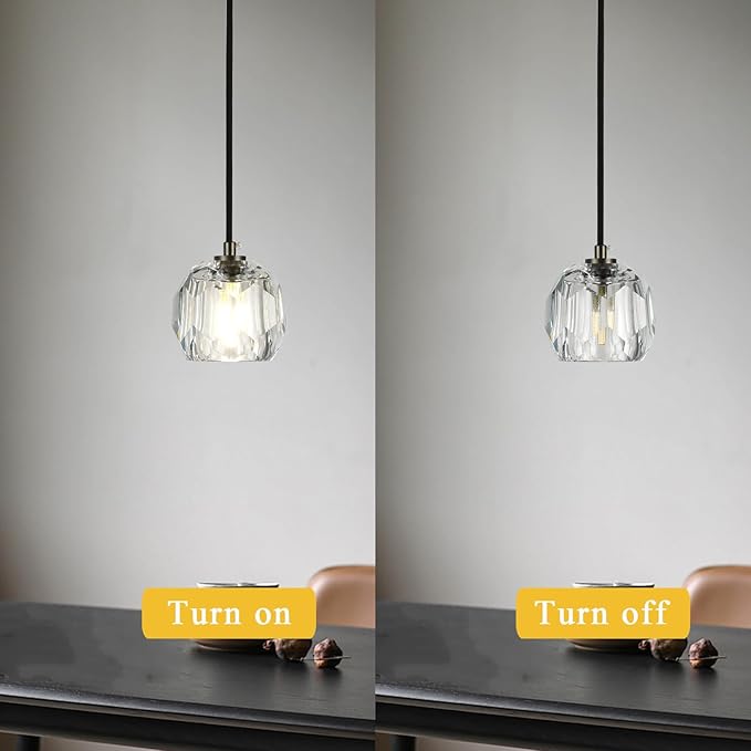 Black Crystal Chandeliers, Modern 1 Lighting Hanging Light Fixtures, Small Raindrop Pendant Lights for Kitchen Island Bedroom Dining Room Bathroom Restaurant