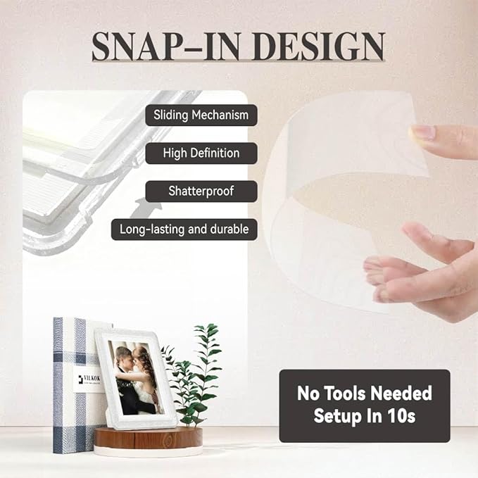 Crystal 5x7 Picture Frame with Acrylic Front 4 Pack, ABS Frame for 5x7 or 4x9 Photos, Shatterproof UV-Resistant Tabletop Photo Frame, Vertical/Horizontal Display for Home Décor