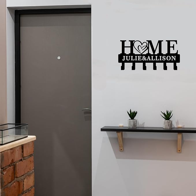 Custom Key Rack with Name,Personalized Name Key Rack,Key Holder for Wall,Personalized Name Coat Backpack Towel Key Hooks for Wall,Key Hanger