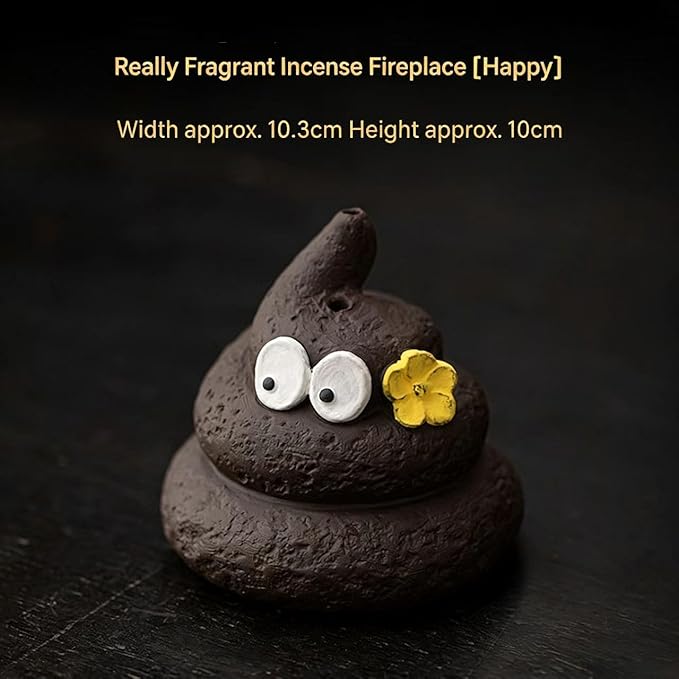 Handmade Poop-Shaped Ceramic Incense Burner - Funny Aromatherapy Decor, Stress Relief Gift, Home Fragrance Holder for Desk, Relaxing Mood