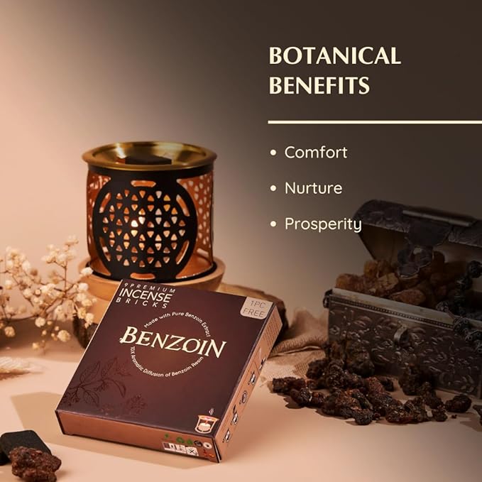 Aromafume Benzoin Incense Bricks Refill Pack 3 Trays x 9 Bricks | Styrax Extract, Native to Indonesia | Ideal for Prayer, Blessings, Prosperity & Meditation | Low-Smoke & Non-Toxic