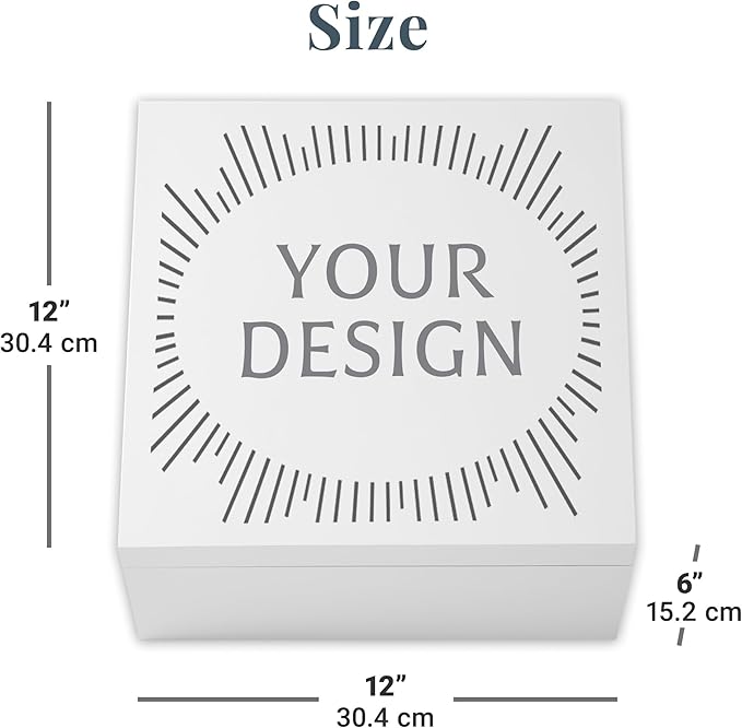 Let's Make Memories Personalized Keepsake Box for Blessed Child - Memories Box - Baptism - Confirmation - Memento Storage - For Boys - 6" Hx12 Sq - God Bless - Blue