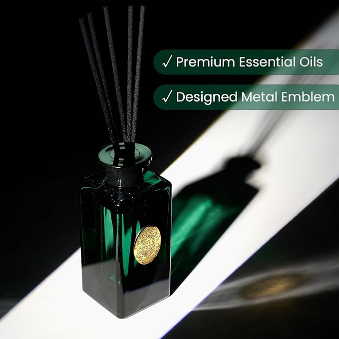 M&SENSE 10.14 oz Large Reed Diffuser Set | Forset Scent Home Oil Diffuser with Sticks | Hotel Collection Non-Toxic Essential Oil |for Bedroom Bathroom Living Room