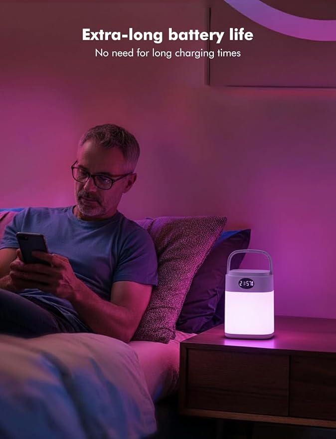 YHW RGB Touch Table Lamp, Dimmable Small RGB Bedside Bed Lamp for Bedroom, Cordless LED Night Desk Lamp Rechargeable Color Changing Nightstand Mood Cozy Lamp for Living Room Baby Nursery.