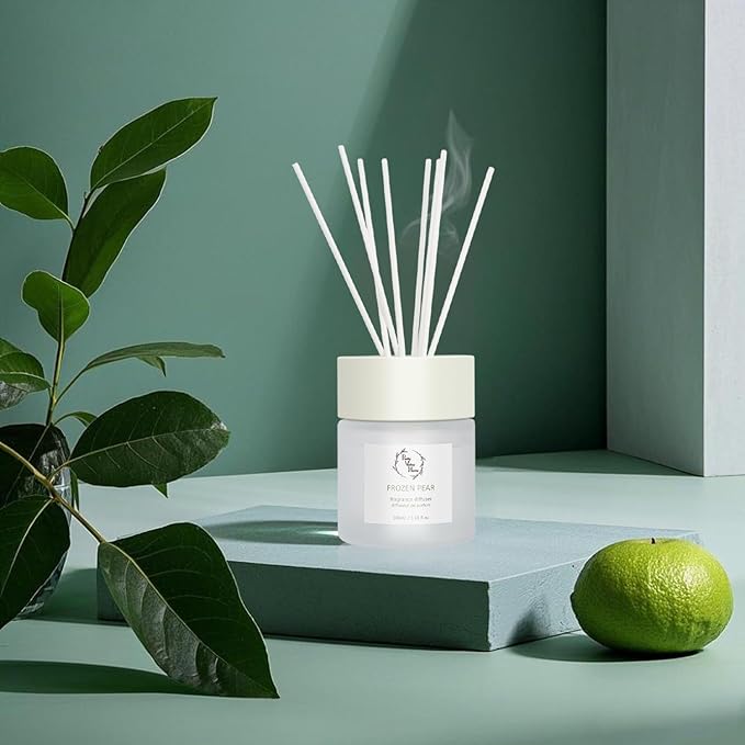 Reed Diffuser Set, Pretty Valley Home Diffuser 100Ml / 3.38Fl Oz Gift Box - Includes Reed Diffuser Sticks, Long Lasting Fragrance Oil and Glass Bottle for Office Living Room Decor (White Musk)