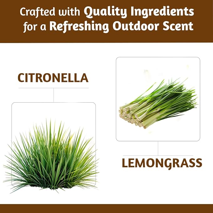 Folkulture Citronella Incense Sticks | Pack of 50 Long 12” Citronella & Lemongrass Incense Sticks | Slow Burn, Non Toxic, Organic for Patios, Gardens & Outdoor Gatherings for Women