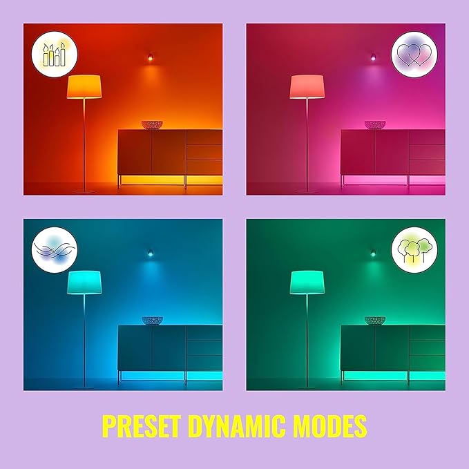 WiZ Color ST19 Color Filament LED Smart Bulb - Pack of 1-300 Lumen - E26 Indoor - Connects to Your Existing Wi-Fi - Control with Voice or App + Activate with Motion - Matter Compatible