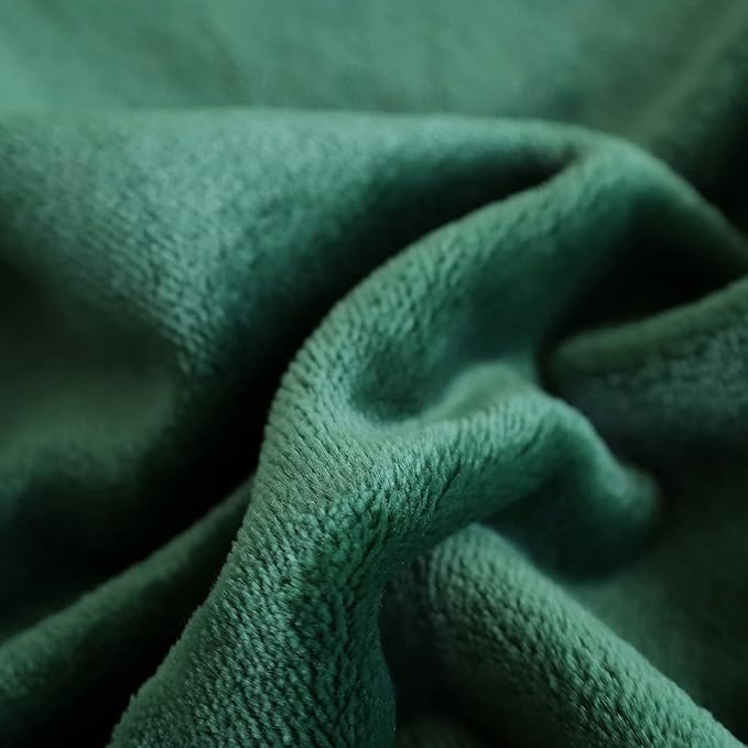 SOCHOW Flannel Fleece Blanket Queen Size, All Season Lightweight Super Soft Cozy Blanket for Bed or Couch, Green 90inch X90''