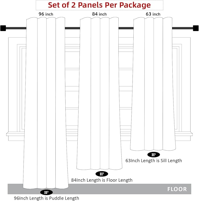 OYX Boho Curtains 84 Inch Length 2 Panels for Living Room, Bedroom Light Filtering Drapes, Farmhouse Vintage Country French Rustic Tassels Pattern Rod Pocket Aesthetic Decor Window Treatments