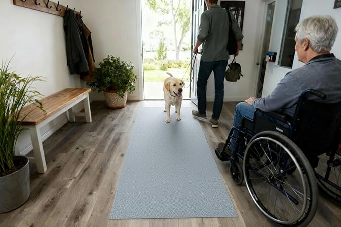 iCustomRug Entryway Door Mat – 4x6ft Grey, Indoor/Outdoor, Non-Slip Rubber Backing, Low-Profile All-Weather Carpet, Non-Shedding & Easy Care, Entryway Mat Ideal for High Traffic Areas
