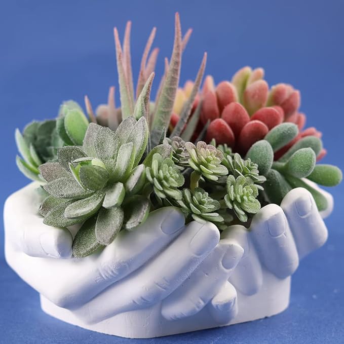 Hand Shaped Flower Pot Cement Silicone Mold, Concrete Clay Succulent Planter Mold Dish Resin Jewelry Storage Mould Epoxy Casting Mould