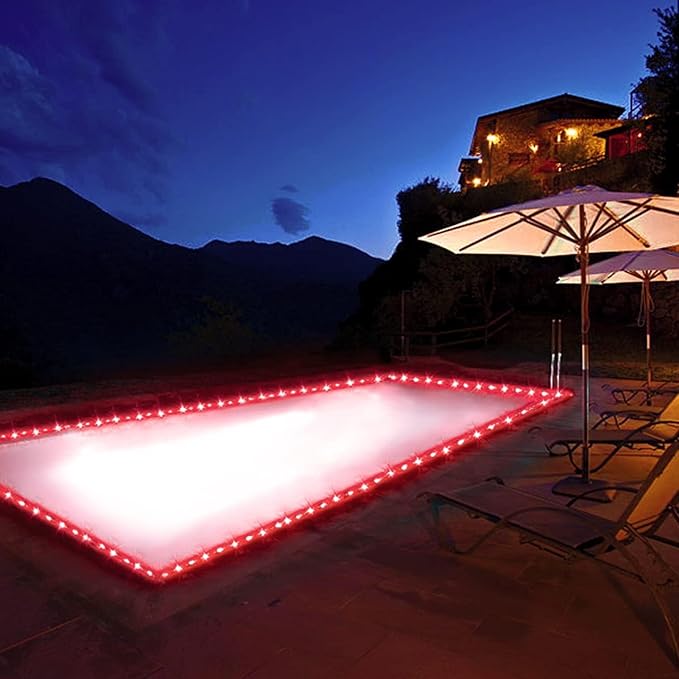 JMEXSUSS 2 * 200 LED Red Solar Rope Lights, 66ft IP 65 Waterproof Solar String Light Outdoor, 8 Modes Christmas Lights for Camp Trampoline Ladder Slide Tent