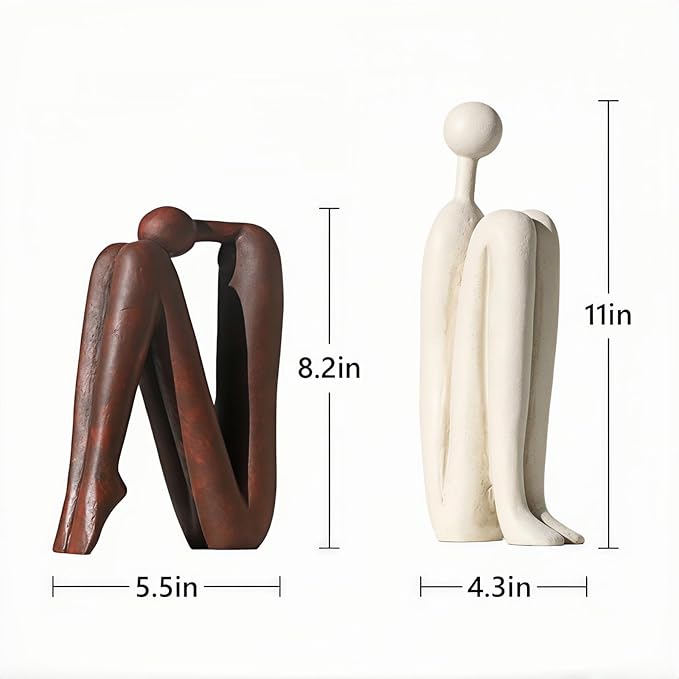 Decorative Bookends for Shelves，Bookends for Heavy Books Resinous Thinker Statue,Book Shelf Decor，Modern Creative Office Company Bookends Ornament Decorations